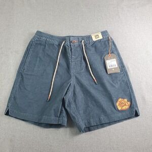 Howler ers Bros  Pressure Drop Cord Corduroy Shorts Mens 32 Blue Embroidered